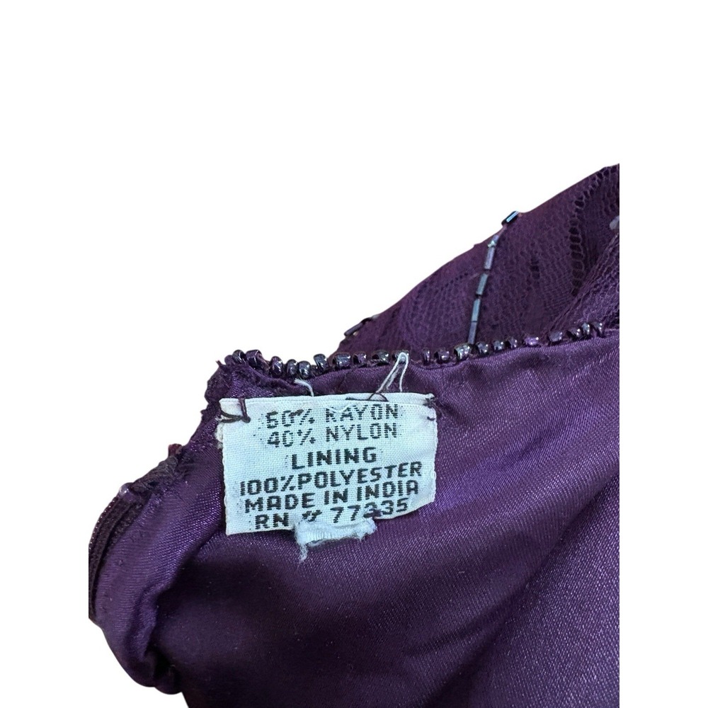 Vtg Scala Evening Gown Purple Beaded Event Dress Sz L/XL Gala Mother Of Bride - Picture 9 of 11